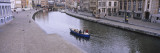 Boat in Leie River, Graslei, Korenlei, Ghent, Belgium Wall Decal by Panoramic Images 