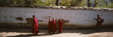 Monks Behind a Wall, Paro, Bhutan Wall Decal by Panoramic Images 