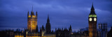 Big Ben Lit Up at Dusk, Houses of Parliament, Westminster, London, England Wall Decal by Panoramic Images 