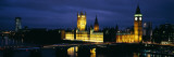Westminster Bridge, Big Ben, Houses of Parliament Lit Up at Night, Westminster, London, England Wall Decal by Panoramic Images 