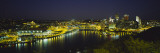 Buildings Lit Up at Night, Three Rivers Area, Pittsburgh, Pennsylvania, USA Wall Decal by Panoramic Images 