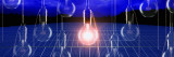 Light Bulb Lit Up over a Solar Panel Wandabziehbild von Panoramic Images 