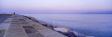Fisherman Standing on a Walkway at Seaside, Scarborough Harbor, North Yorkshire, England Wall Decal by  Panoramic Images