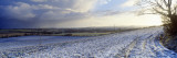 Snow Covered Road Passing Through a Landscaped, Bempton, East Riding of Yorkshire, England Wall Decal by  Panoramic Images