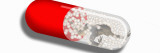 Man with Granules in a Capsule Vinilos decorativos por Panoramic Images Man with Granules in a Capsule Vinilos decorativos por Panoramic Images