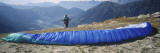 Paraglider Preparing to Start, Mont Blanc, Chamonix, Haute-Savoie, Rhone-Alpes, France Wall Decal by Panoramic Images 
