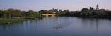 Boat in a River, Charles River, Boston and Cambridge, Massachusetts, USA Wall Decal by Panoramic Images 