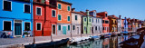 Houses at the Waterfront, Burano, Venetian Lagoon, Venice, Italy Autocollant mural par Panoramic Images 