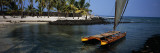 Canoe in the Sea, Honolulu,Pu'uhonua O Honaunau National Historical Park, Honaunau, Hawaii, USA Wall Decal by Panoramic Images 