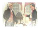 Lewis Is Receiving Instructions from Jefferson Giclee Print by Roger Cooke