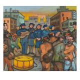 Blue-Uniformed Members of the Salvation Army Singing, Playing their Instruments and Saving Souls Giclee Print by Ronald Ginther