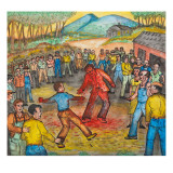 A Fist Fight Scene Between Ivan Ginther and Jack Murphy at Egan's Ranch Near Salem Giclee Print by Ronald Ginther