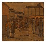 Men Outside the Fisher Flour Mill in Seattle During the Strike There in 1935 Giclée-tryk af Ronald Ginther Men Outside the Fisher Flour Mill in Seattle During the Strike There in 1935 Giclée-tryk af Ronald Ginther