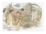 William Clark and Three Corpsmen in a Forest Giclee Print by Roger Cooke
