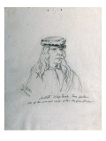 Portrait of Metad Waptass (Three Feathers) One of the Principal Chiefs of the Nez Perces Giclee Print by Gustav Sohon
