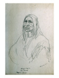 Portrait of Ap-Ye-Cay-E the Skunk Piegan Chief Lámina giclée por Gustav Sohon