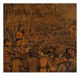 A Crowd of Workers Gather to Listen to a Worker Leading a Hopyard Strike Giclée-tryk af Ronald Ginther A Crowd of Workers Gather to Listen to a Worker Leading a Hopyard Strike Giclée-tryk af Ronald Ginther