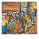 A `Con Man' Selling Toy Wrist Watches for Real Ones on a Seattle Street Giclee Print by Ronald Ginther