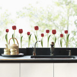 Red tulips  (Window Decal) Wall Decal