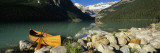 Canoe at the Lakeside, Lake Louise, Banff National Park, Alberta, Canada Wall Decal by Panoramic Images 