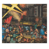 The Russian Revolution of Men Storming the Winter Palace with Guns and Bayonets Giclee Print by Ronald Ginther