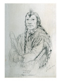 Portrait of Mek-Yapy Red Dye Piegan Warrior Lámina giclée por Gustav Sohon