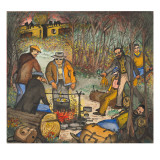 Unemployed Men Cooking Up a Mulligan Stew `Gathered' from Nearby Farms Giclée-tryk af Ronald Ginther Unemployed Men Cooking Up a Mulligan Stew `Gathered' from Nearby Farms Giclée-tryk af Ronald Ginther