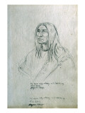 Portrait of In-Hus-Cay-Stamy or I-Cas-Ke-Ny Low Horn Piegan Chief Lámina giclée por Gustav Sohon