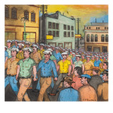 A Silent Parade of Longshoremen and Seamen Walking for the First Anniversay of `Bloody Thursday' Giclée-tryk af Ronald Ginther A Silent Parade of Longshoremen and Seamen Walking for the First Anniversay of `Bloody Thursday' Giclée-tryk af Ronald Ginther