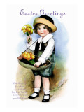 With Greetings for Easter Wall Decal by Ellen H. Clapsaddle
