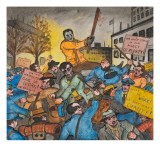 The Police Attacking a Meeting of the Unemployed Prior to the National Hunger March on Washington Giclée-tryk af Ronald Ginther The Police Attacking a Meeting of the Unemployed Prior to the National Hunger March on Washington Giclée-tryk af Ronald Ginther