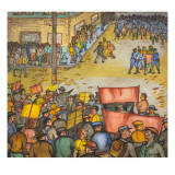 The Corner of Washington and Occidental Streets Just before Fighting Broke Out Giclée-tryk af Ronald Ginther The Corner of Washington and Occidental Streets Just before Fighting Broke Out Giclée-tryk af Ronald Ginther