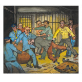 A Fight Breaks Out When an Inmate Refuses to Give Up His Mattress to Other Inmates Giclée-tryk af Ronald Ginther A Fight Breaks Out When an Inmate Refuses to Give Up His Mattress to Other Inmates Giclée-tryk af Ronald Ginther