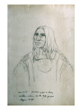 Portrait of Heavy Shield - Su-Cou-Yaw-U-Tany or Middle Seller Ih-Ta-Tsek-Yo-Pew Piegan Chief Giclee Print by Gustav Sohon