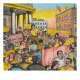 A Large Crowd of People with Signs Protesting the Attack on the Bonus Army Giclée-tryk af Ronald Ginther A Large Crowd of People with Signs Protesting the Attack on the Bonus Army Giclée-tryk af Ronald Ginther