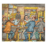 A Scene in a Seattle Skid Road Café Giclee Print by Ronald Ginther
