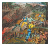 Men from the Skid Road of Seattle Fighting a Fire Giclee Print by Ronald Ginther