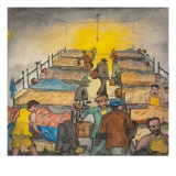 Some Men Looking for Bed Bugs before Crawling into Bed Giclée-tryk af Ronald Ginther Some Men Looking for Bed Bugs before Crawling into Bed Giclée-tryk af Ronald Ginther