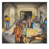 Male Inmates Jailed after a Bloody Fight on Skid Road Giclee Print by Ronald Ginther