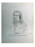 Portrait of Sti-Hass Council-Chief of the Cayus Indians Giclee Print by Gustav Sohon
