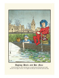 Angling Uncle and His Niece, c.1873 Wall Decal by J.e. Rogers