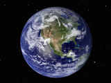 Full Earth Showing North America (With Stars) Photographic Print by Stocktrek Images 