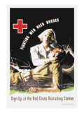 Fighting Men Need Nurses: Sign Up at the Red Cross Recruiting Station Wall Decal by J. Whitcomb