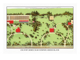 Country Homes near Newport, Rhode Island Autocollant mural par J. Weidermann