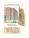 Detached Three-Flat with English Basement Wall Decal by Geo E. Miller