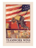 Teamwork Wins: U.S. Shipping Board Emergency Corp. Wall Decal by Hibberd V. B. Kline