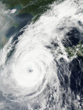 Typhoon Rusa Photographic Print by Stocktrek Images 