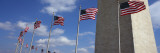 American Flags in Front of an Obelisk, Washington Monument, Washington Dc, USA Wall Decal by Panoramic Images 