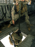A Training Master Sends a Marine Down the Hell Hole of a CH-53E Super Stallion Helicopter Photographic Print by Stocktrek Images 