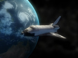 Space Shuttle Backdropped Against Earth Photographic Print by Stocktrek Images 